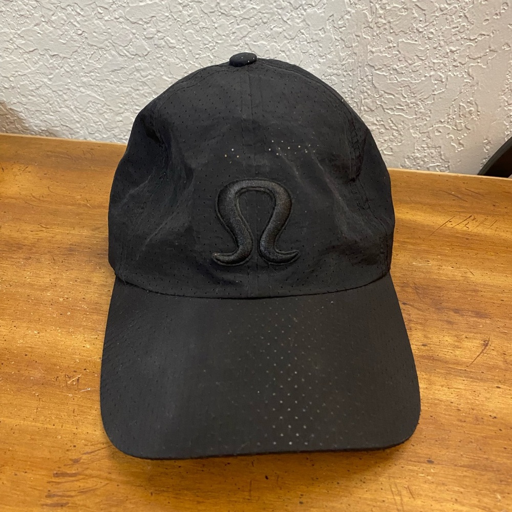 Lululemon Black Jersey Style Hat with Embroidered Logo